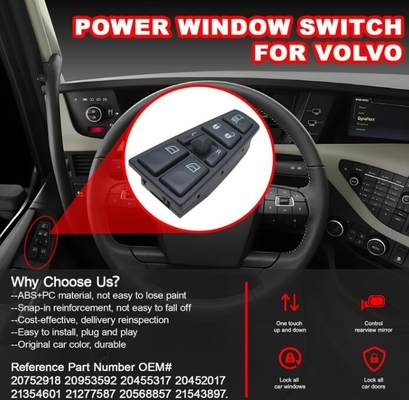 Ο διακόπτης παραθύρου για φορτηγό VOLVO VNL 20953592 20455317 20452017 21354601 21277587 20568857