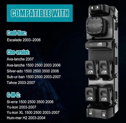 15883319 Ενεργειακός διακόπτης παραθύρου για Chevrolet Avalanche Suburban Silverado GMC Sierra Yukon Cadillac Escalade